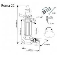 Záhradný hydrant  ROMA (čierna 2203)